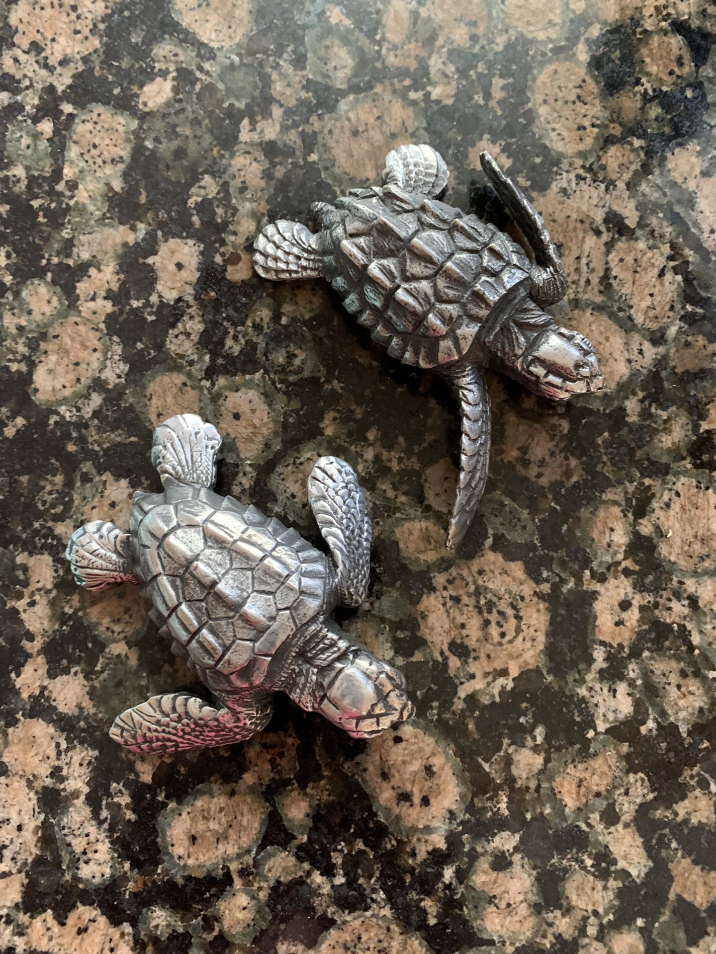 Silver Turtles - Set Of 2 - Home Decor - Paperweight 