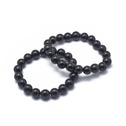 Black Stone Beaded Bracelet Set
