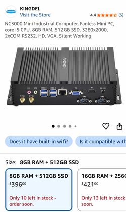 V-8GB SSD, 2xNICs, 2xHD Ports, 4xUSB 3.0, 6xCOM RS232, WiFi, Silent Working