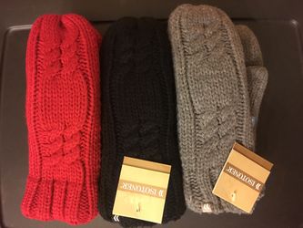 Brand new Isotoner chunky cable knit mitten gloves