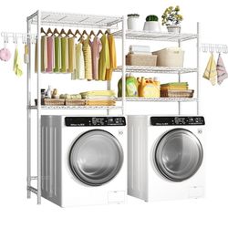White Metal Shelf Laundry Kitchen