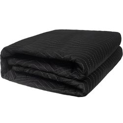 Moving Blankets 72"x80", (3.75lb/1pc Weight), Heavy Duty Moving Blanket, Deluxe Quality Padded Packing Blankets for Furniture Shipping and Storage, Bl