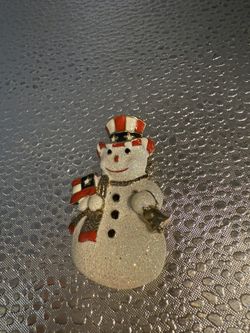 Vintage Snowman Patriotic Snowman 