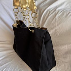  Black And Golden Tote Purse.