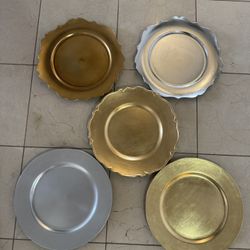 Gold and Silver Charger Plates (Sets of 24)
