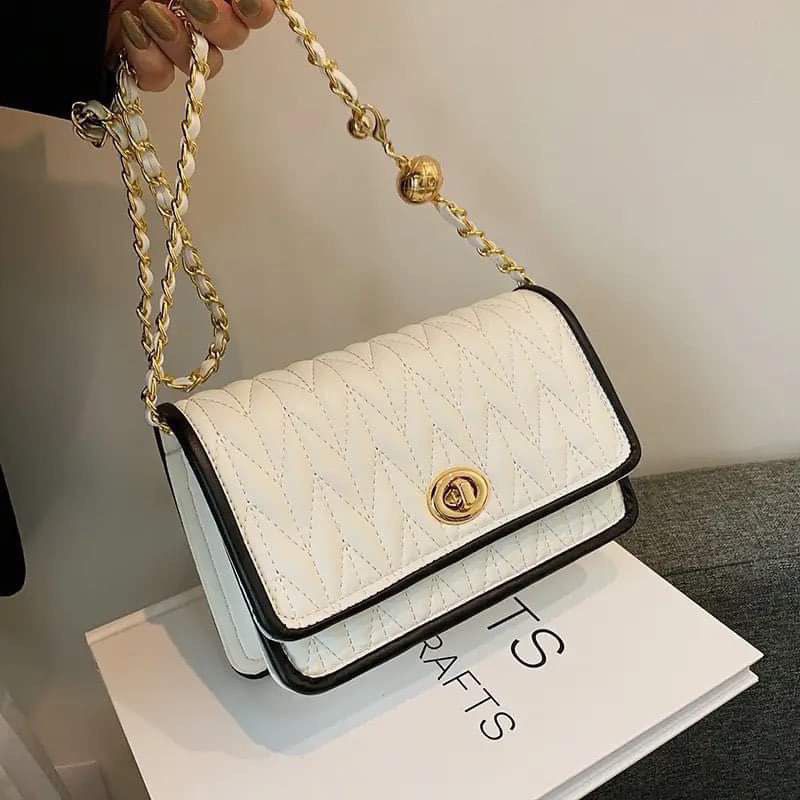 White and Gold Modern Purse