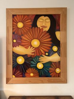 Huge and Beautiful óleo painting made in 2001 - Flowers- Pintura al óleo - Cuadro - Flores