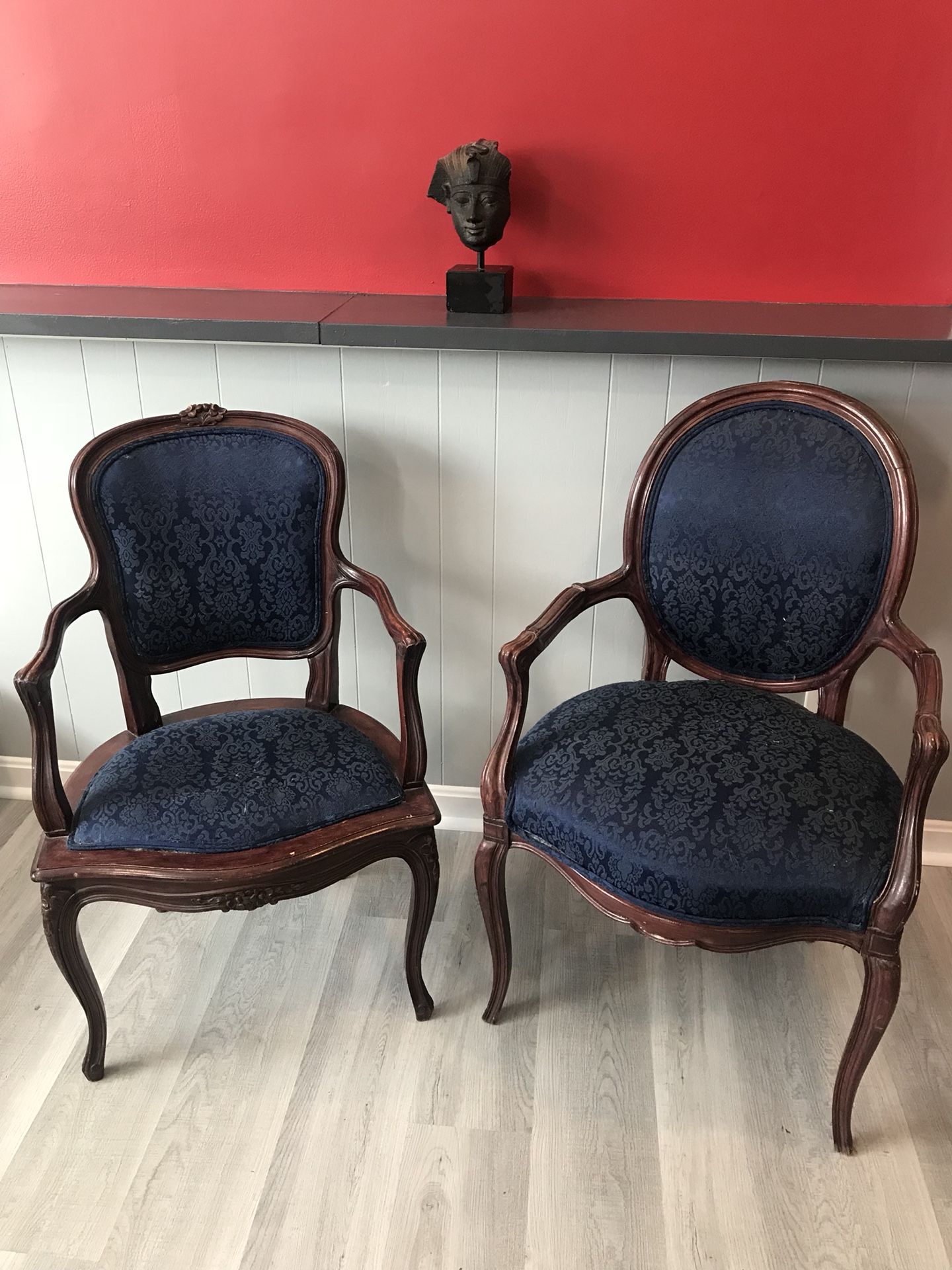 Real collectible antique Louis XVI style vintage set of chairs