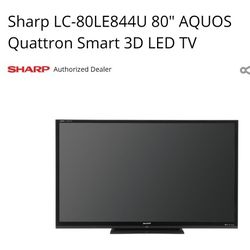 Sharp LC-80LE844U 80" AQUOS Quattron Smart 3D LED TV