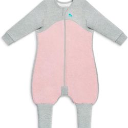 Love to Dream Organic Long Sleeve Baby Sleep Suit (3Y), Super Soft Temp Regulating Sleeping Suit, 1TOG All Seasons Wearable Blanket, Pink