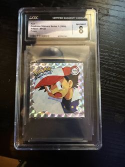 1999 Pokemon Artbox Stickers Series 1 Ash #PR20 Prism CGC 8 NM/Mint