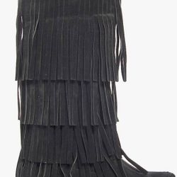  Indigenous Style Black Fringe Boots