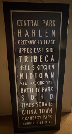 Massive framed (with glass) New York Typography art