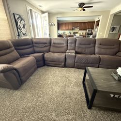 Sectional Couch With 3 Automatic Recliners AVAILABLE 