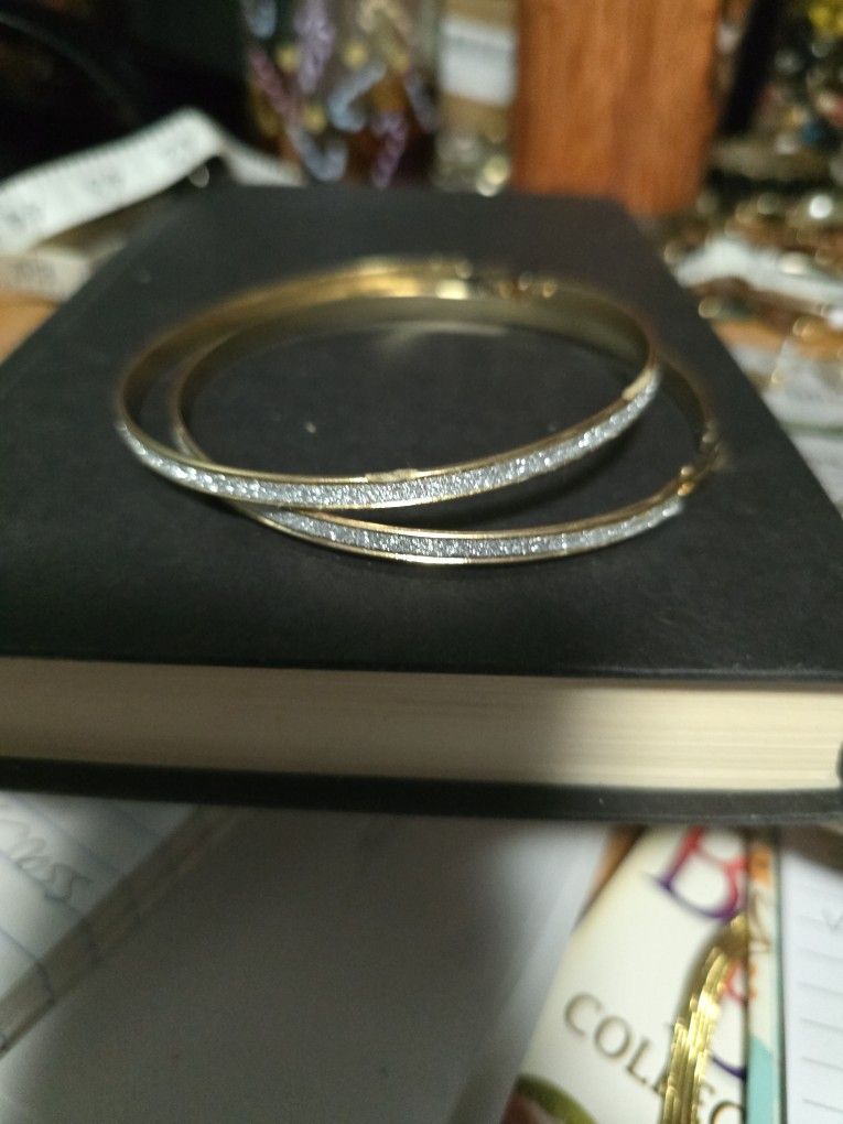 Sterling Silver Italian Gold Plated 3 1/2 Inch Sparkle Hoop Earrings