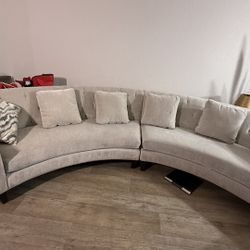 Half-Moon Curved Symmetrical 2 Piece Sectional Sofa