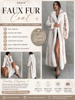Faux fur coat size M