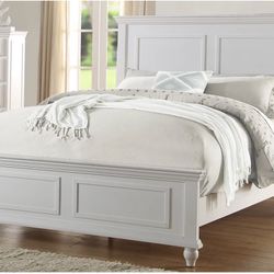 Queen White Bed Frame New With Mattress