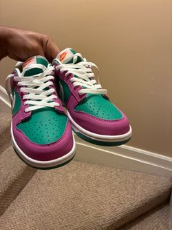 Size 10 Nike Dunk Low Teal and Pink Sneakers