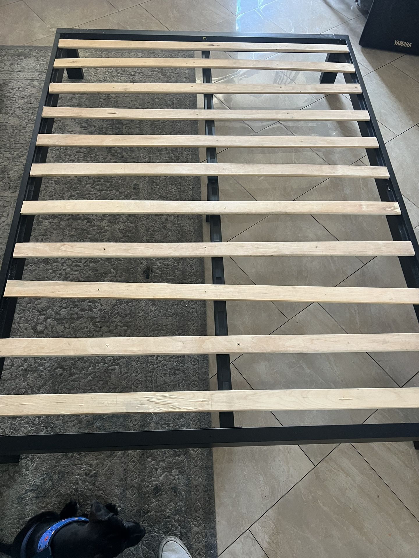 IKEA  Black Metal Queen Bed With Slats $40