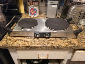 Techwood 1800W Portable Electric Double Burner Hot Plate – Stainless Steel