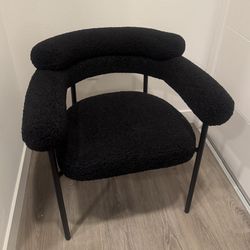 Modern Black Bouclé Accent Chairs | Like New | READ DESCRIPTION 