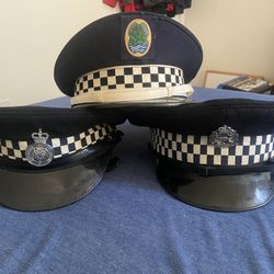 Vintage Metropolitan Checkered Police Hats