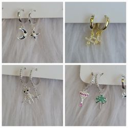 Earing For Women And Girls 925 Italy Sterling Silver $18 Each 