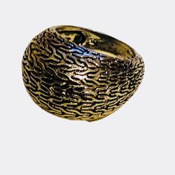 Chain Weave Dome Ring Size 6.5 Solid 925 Silver 