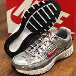 Big Kids Nike P-6000 (GS) Running Shoes - Silver Metallic Red - Size 4Y, 4.5Y, 5.5Y, 6Y (5.5 Women, 6 Women, 7 Women, 7.5 Women)