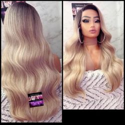 Human Hair Blended Lace Front Wig 