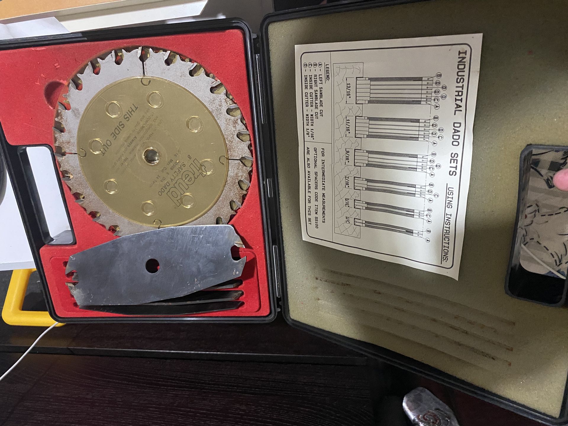 FREUD Safety DADO BLADE Set D308 8" Diameter 24 Teeth Made Italy Table Saw Wood