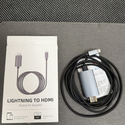 Lightning to HDMI Cable for iPhone Digital AV Adapter 1080P HD Video Sync Screen Connector iPhone to HDMI for TV Projector Monitor 6.6FT