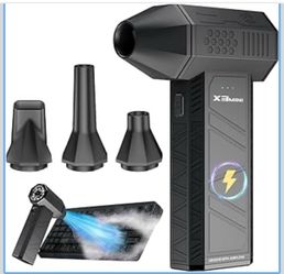 Compressed Air Duster, 180000RPM Electric Air Duster, Rechargeable Cordless Air Blower with 3-Gear Turbo Fan, Canned Air Alternative for Keyboard, PC,