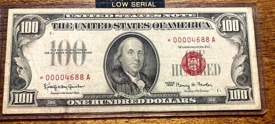 1966 red seal star 🌟 note low serial 4 digit extremely rare