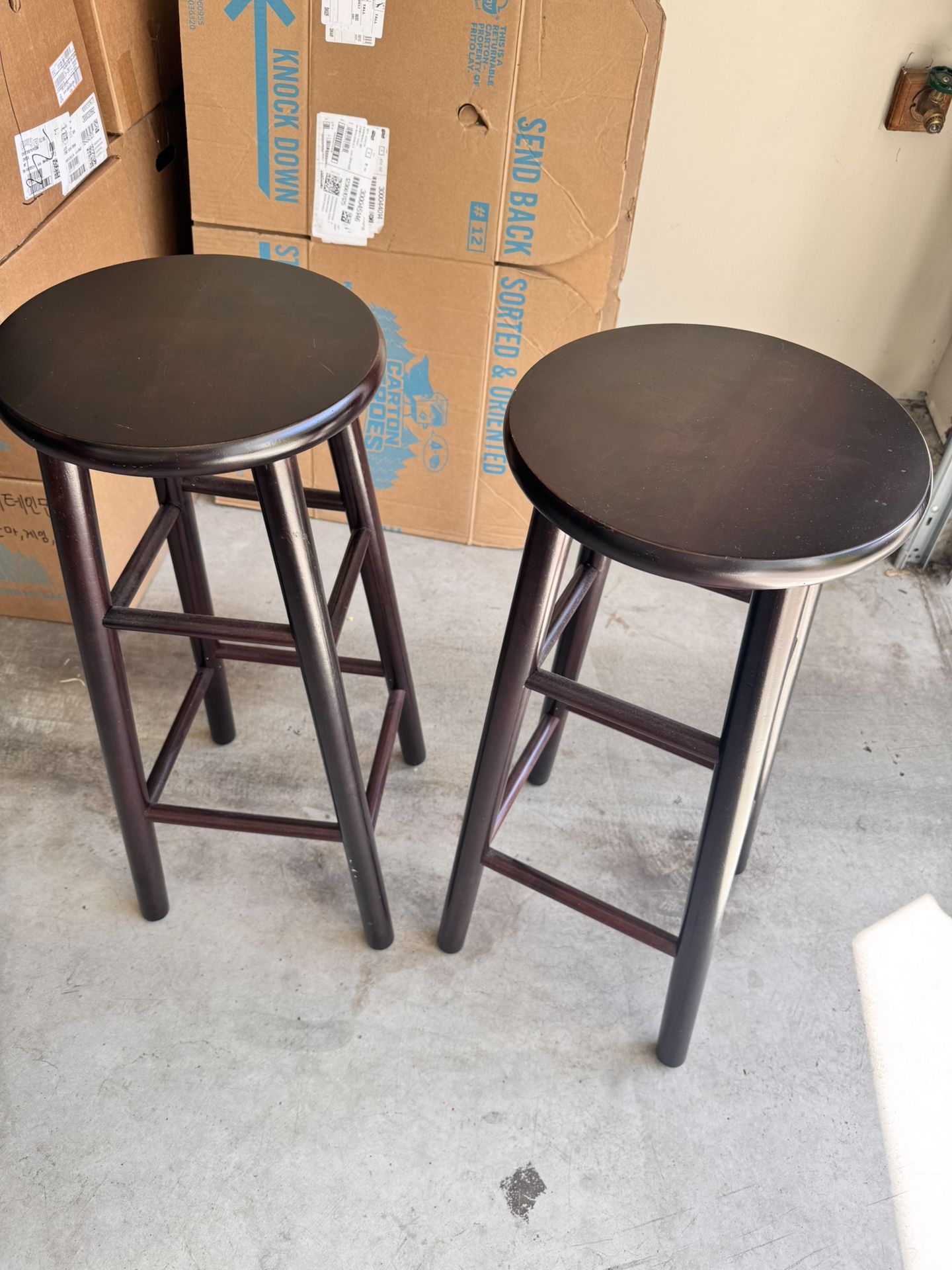 Black High Stool Pair