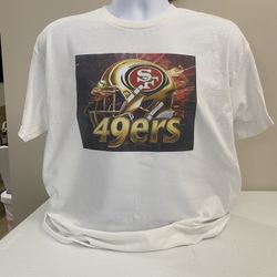 SF 49ers Design T-shirt,New, Size Large, 50/50 cotton/poly, (item #377)