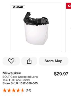 Shop Milwaukee BOLT Clear Uncoated Lens Task Full Face Shield