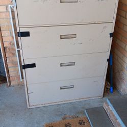 Large four Drawer Lateral Metal Filing Cabinet