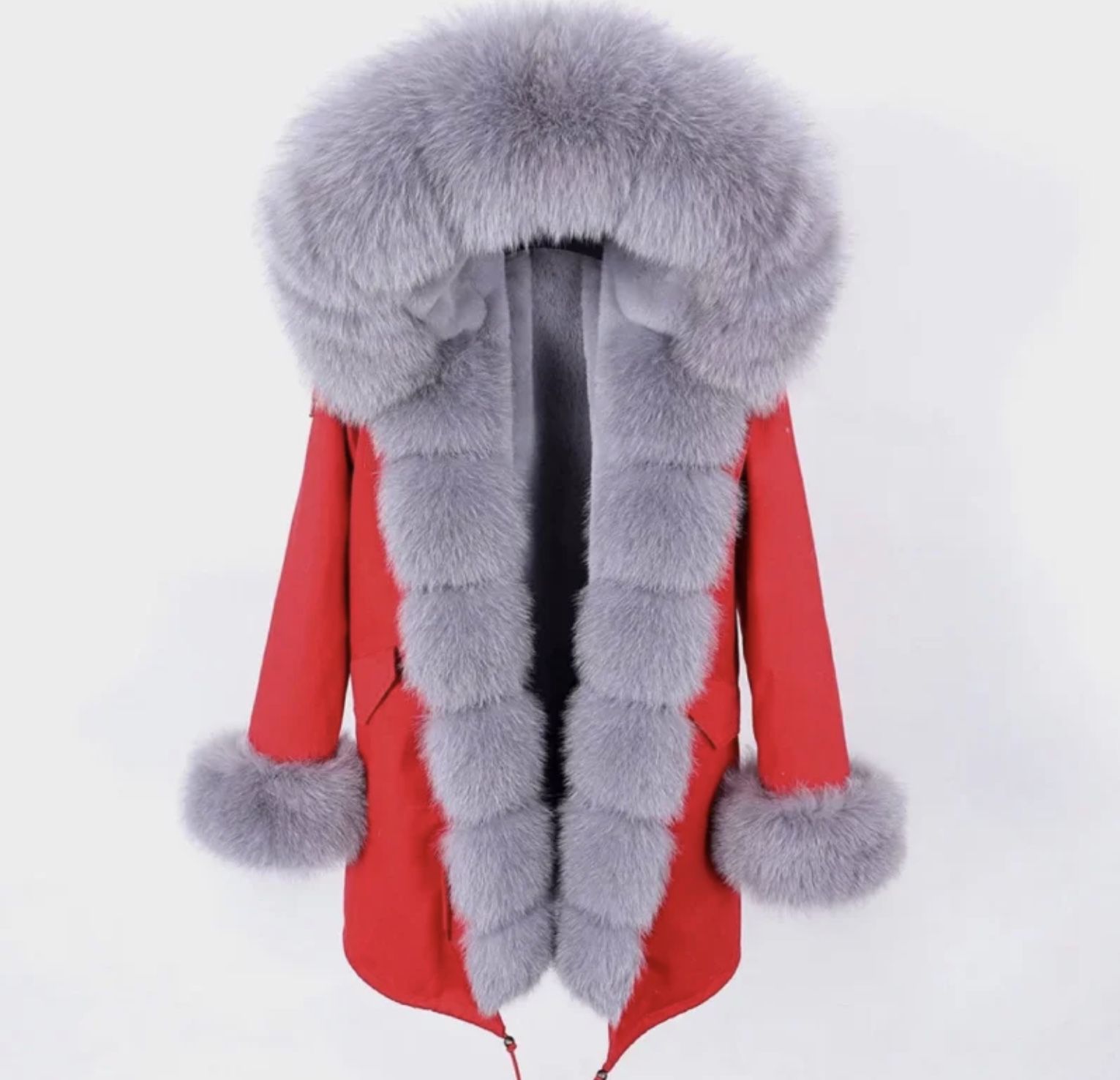 Natural Fox Fur Waterproof Jacket