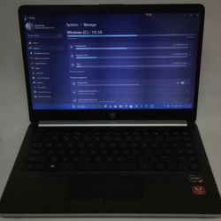 HP 14” AMD Ryzen 3 3200U 4gb Ram 128gb SSD Whisper Silver Tone Laptop As-Is (Left-clicker Broken) 