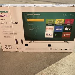65” Inch Hisense Smart Roku UHDTV 4K 