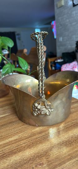 Vintage Solid Brass Basket