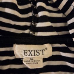 Exist Black and White Striped Top XL