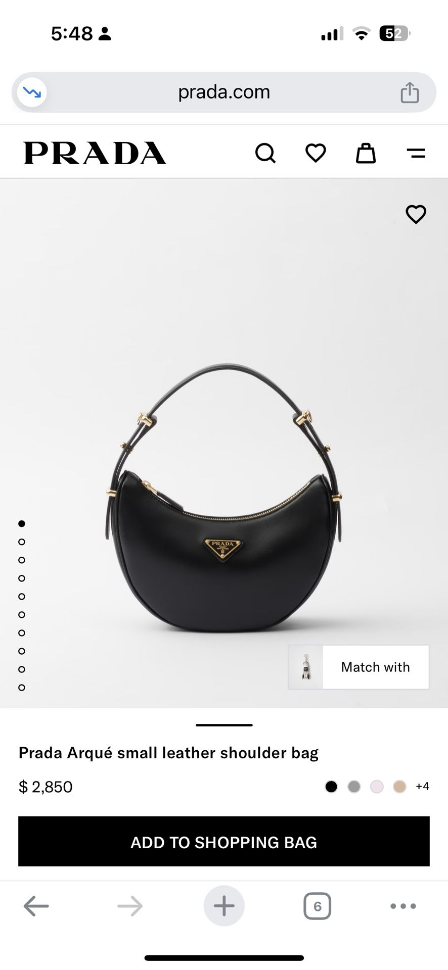 Prada Arqué small leather shoulder bag (Real)