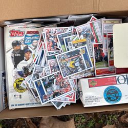 Whole Box Mixed Baseball And Football Cards 