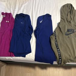 work out sweatshirts, 3 Nike’s 1 Xersion, Hoodie Large other ones M