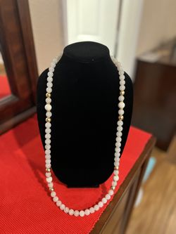 White Beads With Gold Color Ones