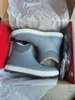 Piscifun Men's Deck Boots Waterproof Rain Gray Outdoor Rubber Fishing  Size 7