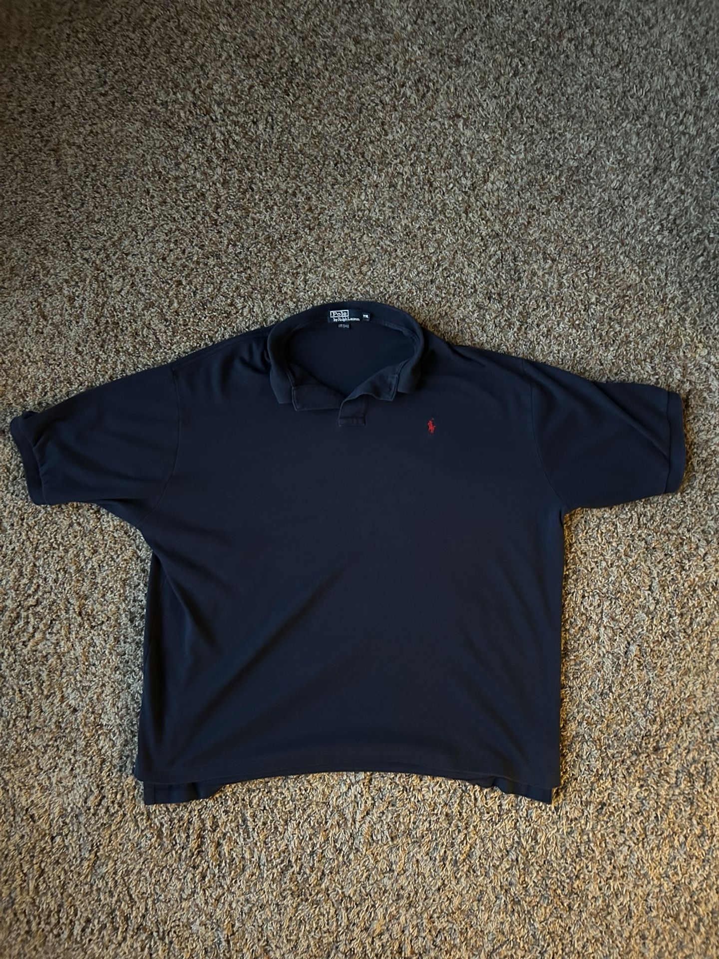 Polo Ralph Lauren Dark-Navy Blue Polo Shirt, Size XXL, 100% Cotton, Casual Wear